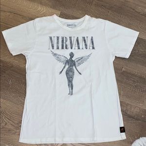 White free people nirvana tee
